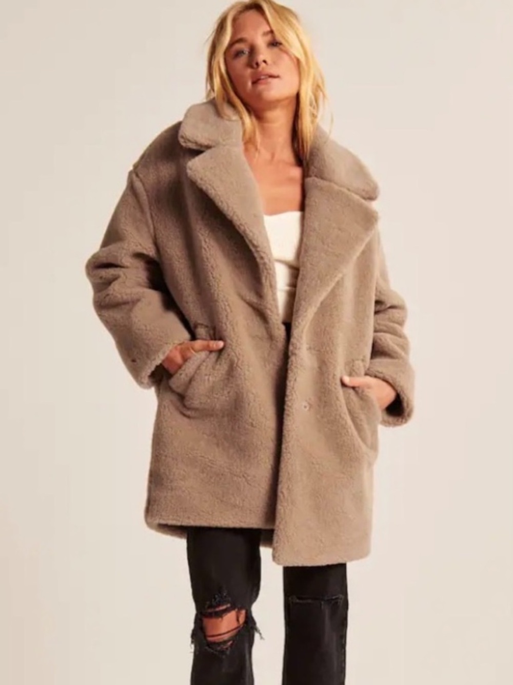 Abercrombie & Fitch Teddy Coat XS
